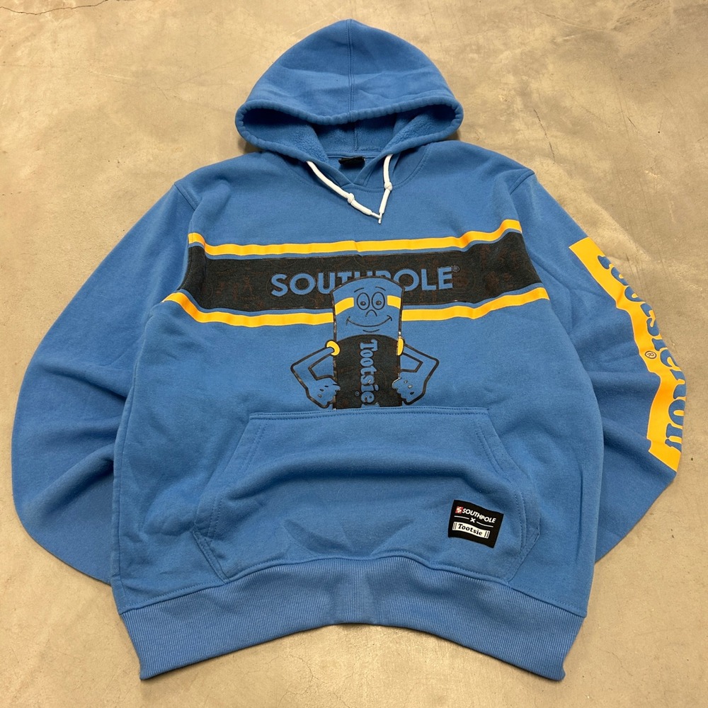 Southpole Tootsie Roll Hoodie Mens Large Blue Graphic Sweatshirt Streetwear L